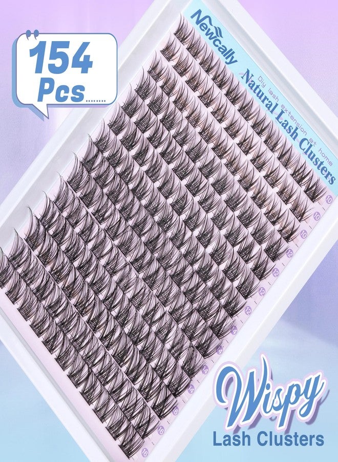Newcally Cluster Lashes Wispy Natural Eyelash Clusters DIY Lash Extension C-curly Cluster Eyelash Extension 10-16MM Individual Lashes Thin Lash Band by Newcally - Image 2